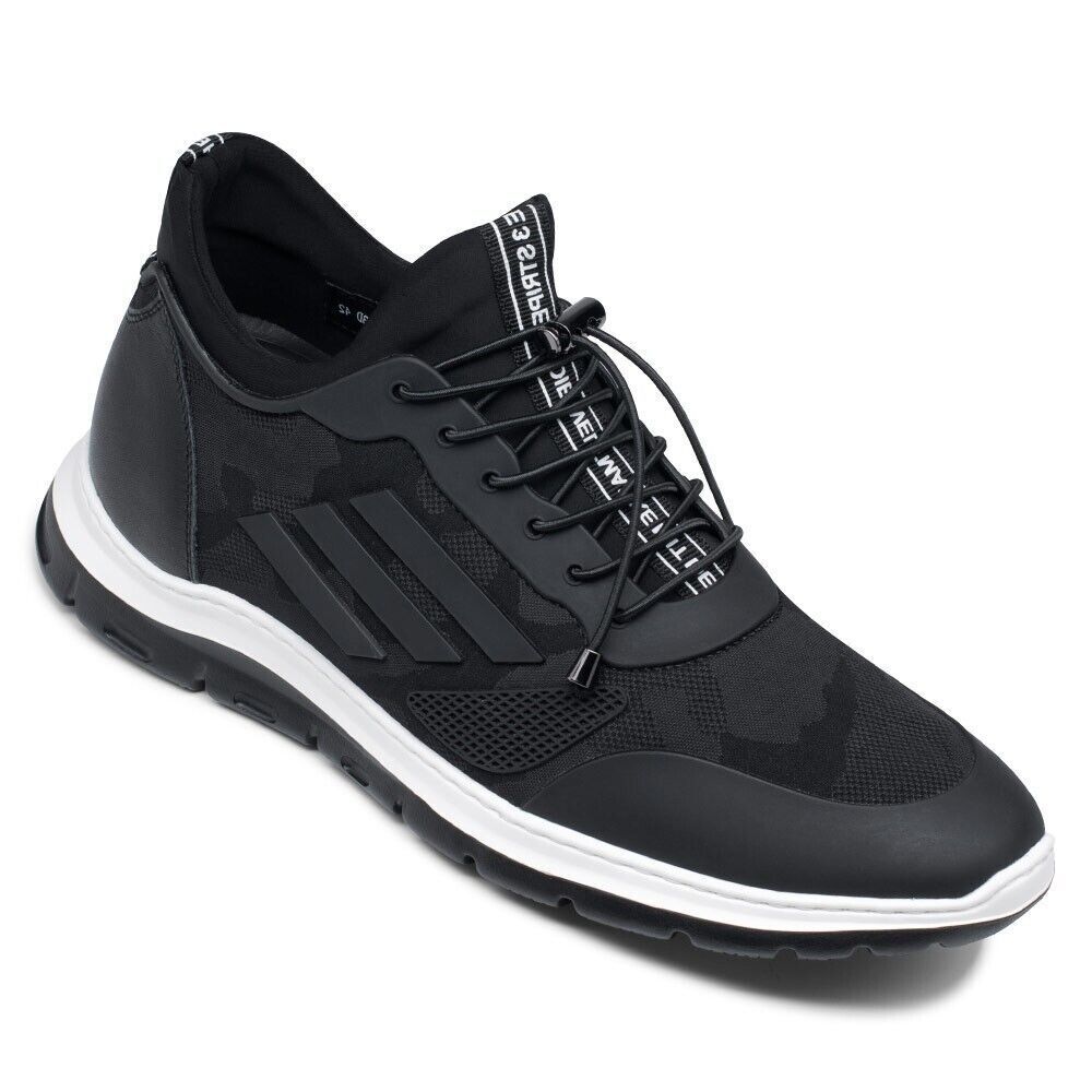 US8 CHAMARIPA 7CM/2.76" Men Elevator Shoes Height Increasing black Sneaker